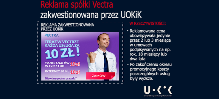 UOKiK: Vectra ukarana za "wszystko za 10 zł"