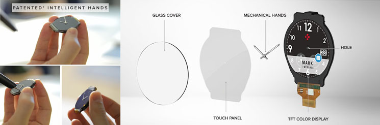 Smartwatch z analogowymi wskazówkami