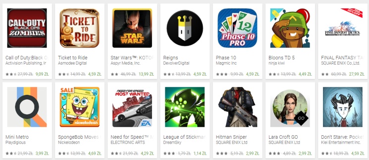 Google Play - paczka gier tańszych nawet o 80%