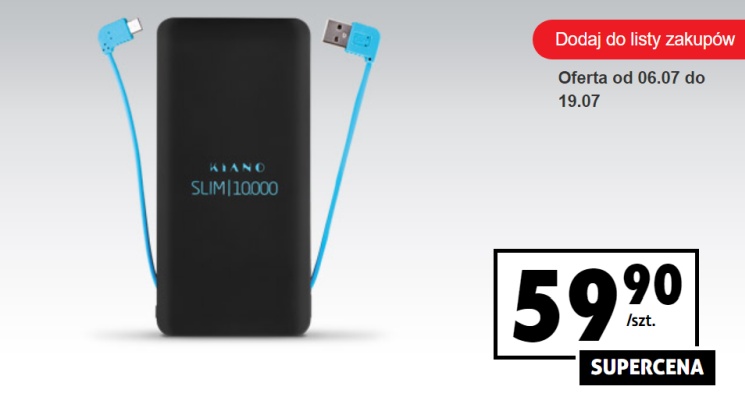 Kiano Slim 10000 do kupienia w Biedronce za 59,90 zł