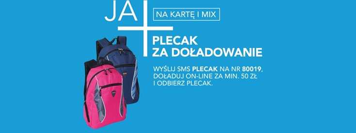 Plecak za doładowanie w Plusie