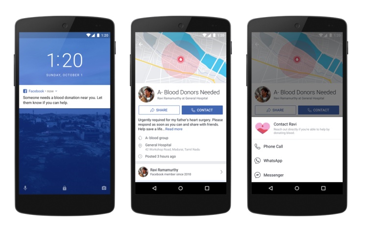 Facebook chce pomóc dawcom krwi w Indiach
