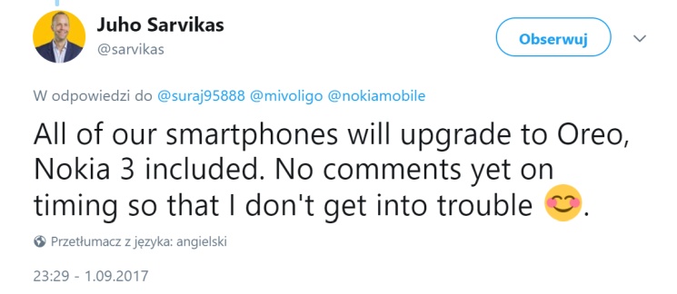 Wszystkie Nokie z Androidem dostaną Oreo - kolejne potwierdzenie
