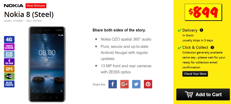 W niemieckim Amazonie można już kupić Nokię 8