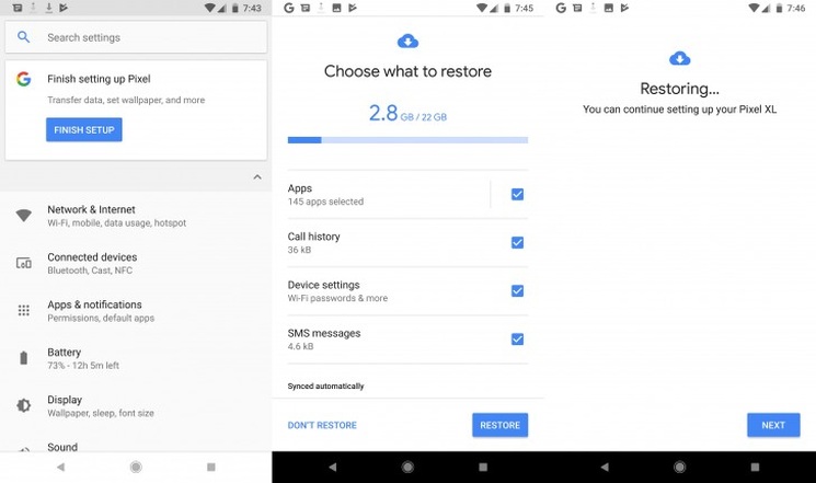 Android 8.1 pozwoli przywrócić dane po wstępnej konfiguracji