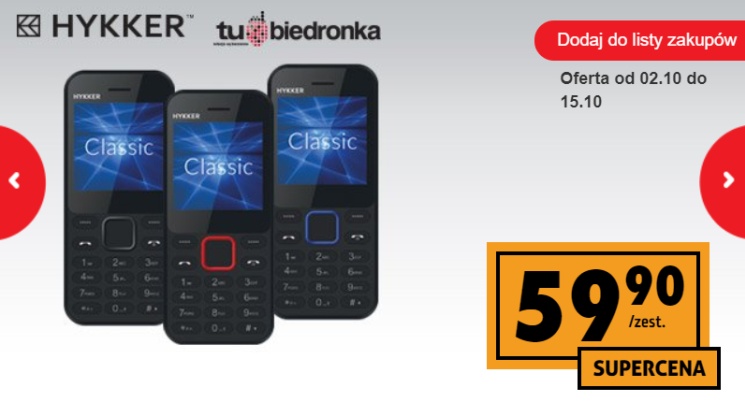 Telefon Hykker Classic i głośnik Mood BT  od dziś w Biedronce