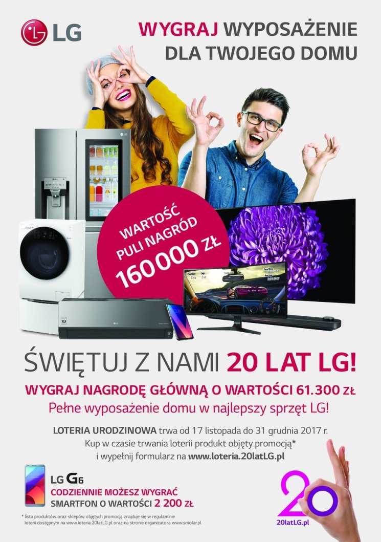 LG świętuje 20 lat obecności w Polsce i zaprasza do loterii