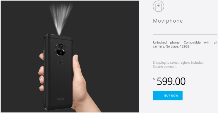 CES2018: Moviphone - telefon klasy średniej z laserowym projektorem