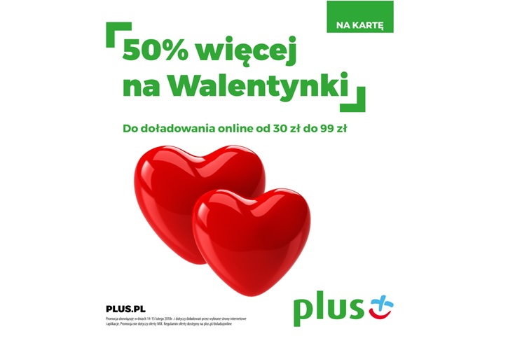 Walentynkowa promocja doładowań w Plusie