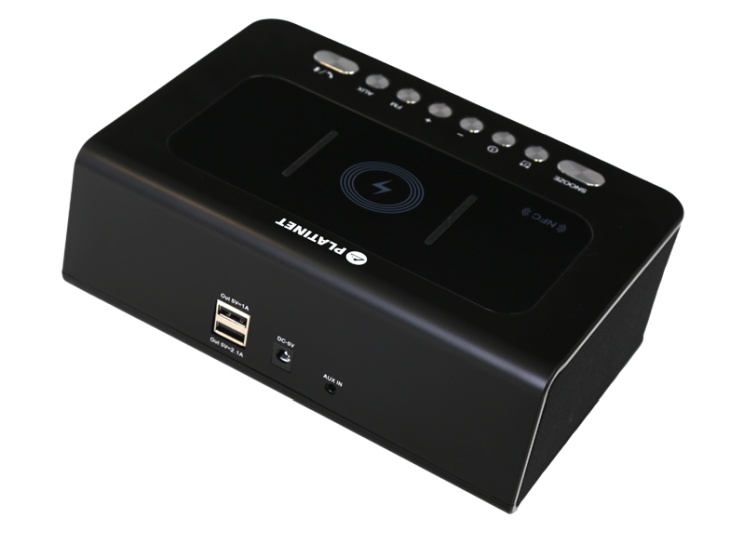 Platinet PMGQ10B - głośnik Bluetooth, radiobudzik i ładowarka bezprzewodowa w jednym